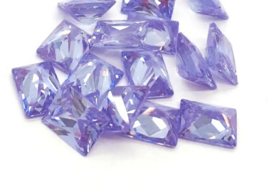10x8mm Circón Amatista Lavanda Rectangular (Un)