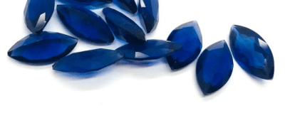 12x6mm Zafiro Azúl Glass Marquis-Nave (Un)