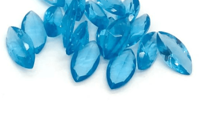 12x6mm Agua Marina Glass Marquis-Nave (Un)2