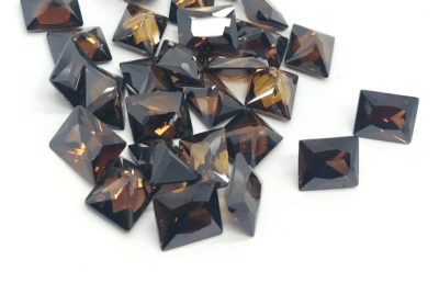 8x6mm Topacio Sintético Fumé Rectangular (Un)