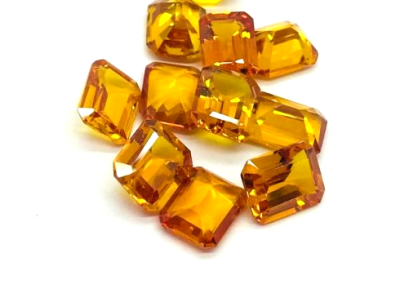 9x7mm Topacio Sintético Dark Gold Octagonal (Un)