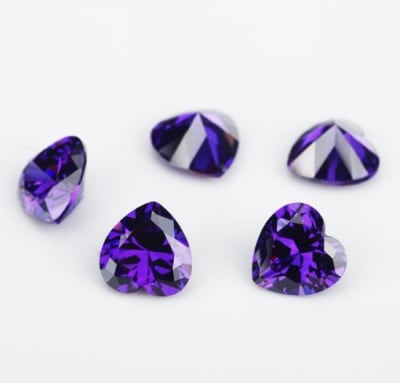 7x7mm Amatista Glass Corazón (Un)