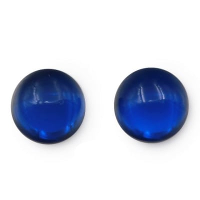4mm Zafiro Azúl Espinel Sintético Coubuchón Redondo (Un)