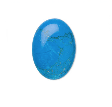 6x4mm Howlite Turquesa Coubuchón Oval (Un)