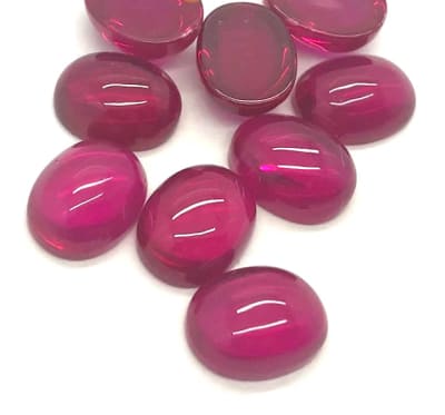 9x7mm Rubí Sintético Coubuchón Oval (Un)1