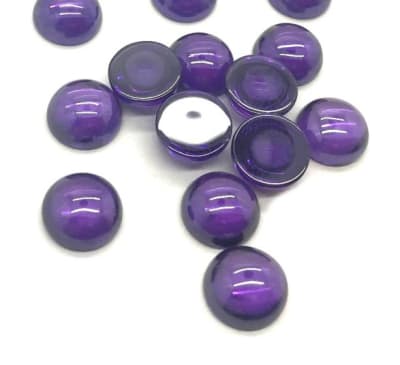 7mm Circón Amatista Coubuchón Redondo (Un)