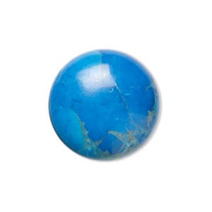 6mm Howlite Turquesa Coubuchón Redondo (Un)