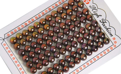 Perla Aros Botón Chocolate 9.5-10mm (Par)1