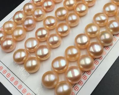 Perla Aros Botón Peach 6.5-7mm (Par)