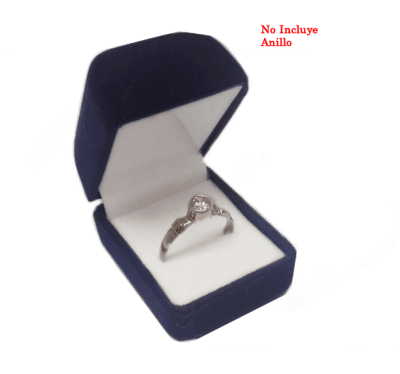 Estuche Anillo Terciopelo Azúl Mini (Unidad)1