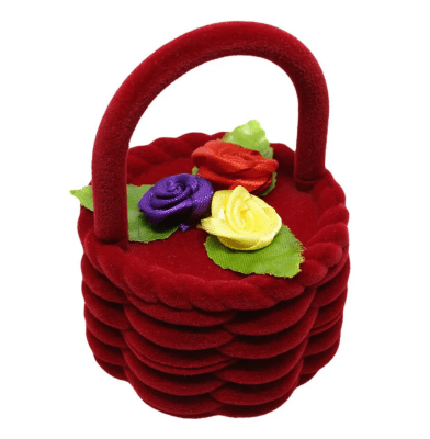 Estuche Anillo Canasto Rojo (Unidad)