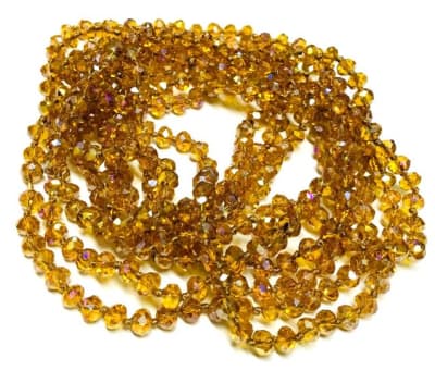 Cristal Golden Rondelle 7x6mm Extra Largo (Tira)
