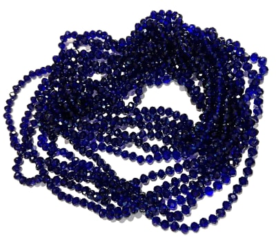 Cristal Azúl Rondelle 7x6mm Extra Largo (Tira)1