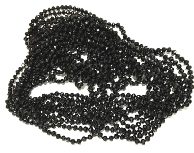 Cristal Black Rondelle 7x6mm Extra Largo (Tira)