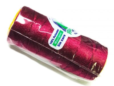 Hilo Macrame 100% Poliester Burdeo A1077 (Rollo 50 Gramos)1