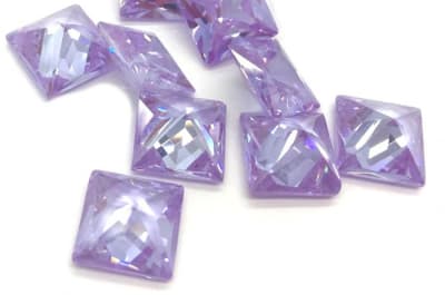 10x10mm Circón Amatista Lavanda Cuadrado (Un)