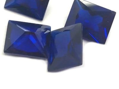 9x7mm Zafiro Azúl Espinel Sintético Rectangular (Un)