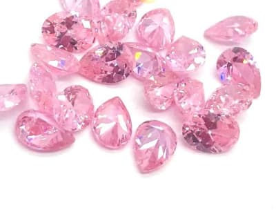 9x7mm Circón Rosa Francia Gota (Un)