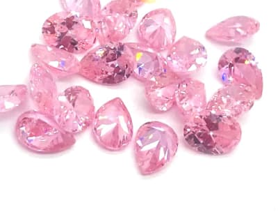 7x5mm Circón Rosa Francia Gota (Un)