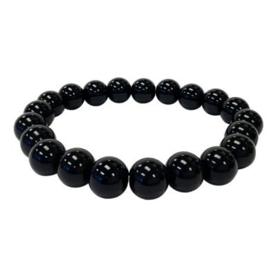 Pulsera Onix Negro Natural Elásticado 8mm (Unidad)