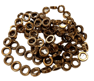 Hematita Cobre  Envejecido Donut 14mm (Tira)1