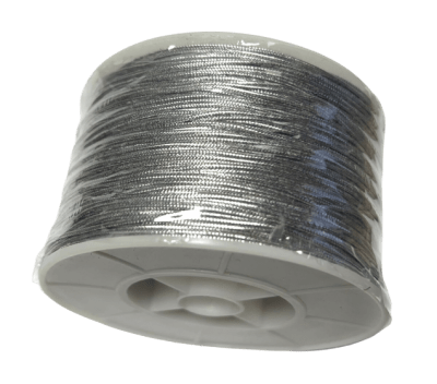 Hilo Nylon Metalizado Plateado 1mm (Rollo 200 Metros)1