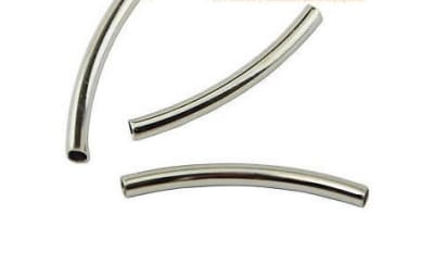 Tubo Plateado Curvo Liso 25mm (10 Unidades)