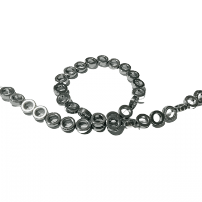 Hematita Plateado Donut 14mm (Tira)