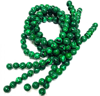Malaquita Reconstituída Redonda 10mm (Tira)1