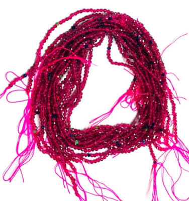 Cristal Dark Red Facetada Rondelle 1mm (Tira)