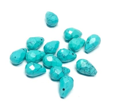 Turquesa Reconstituída Gota Facetada 11x10mm (Unidad)