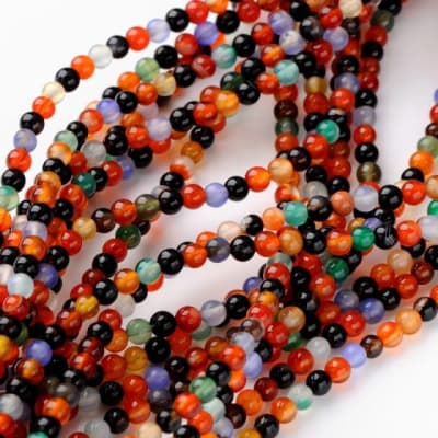 Agata Mix Natural Redonda 4mm (Tira)