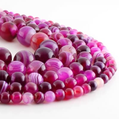 Agata Fucsia Natural Redonda 6mm (Tira)