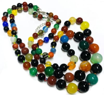 Agata Mix Natural Graduado 8-14mm Redondo (Tira)