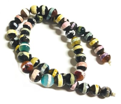 Agata Natural Fuego Redonda 10mm Facetada (Tira)1