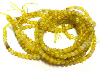 Agata Natural Golden 4mm Facetada Redonda (Tira)