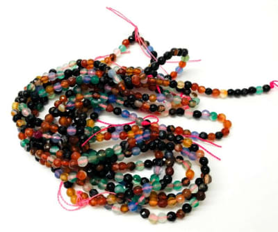 Agata Natural Mix Redonda 4mm Facetada (Tira)