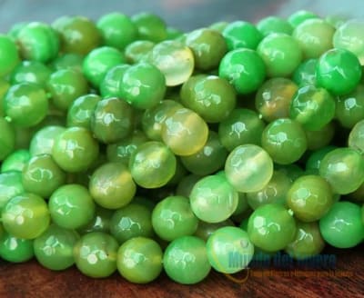 Agata Natural Peridot 4mm Facetada Redonda (Tira)