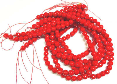 Agata Natural Roja Encendida Redonda Facetada 6mm (Tira)1