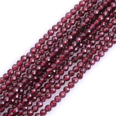 Agata Natural Roja Facetada 4mm Redonda (Tira)