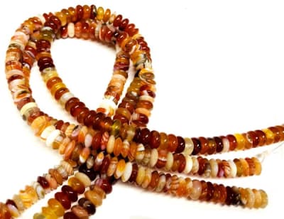Agata Natural Roja Rondelle 8x4mm (Tira)