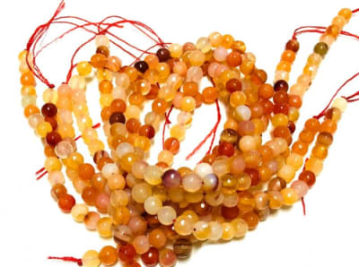 Agata Natural Sunshine Redonda 6mm Facetada (Tira)