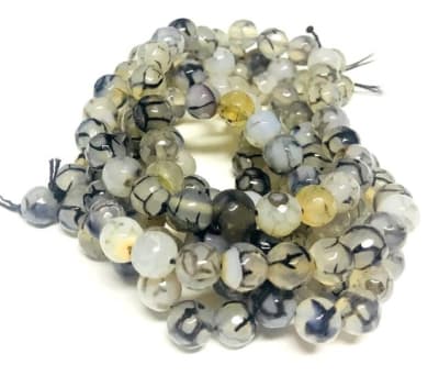 Agata Natural Vena Dragón 6mm Facetada Redondo (Tira)1