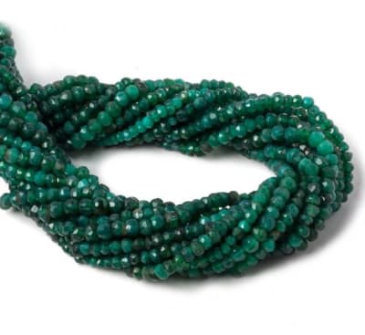 Agata Natural Verde 4x3mm Rondelle Facetada (Tira)