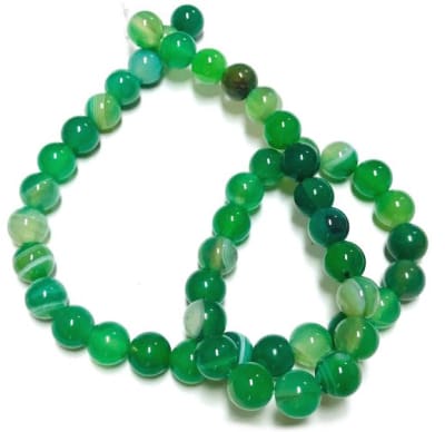 Agata Verde Banded 10mm Redonda (Tira)
