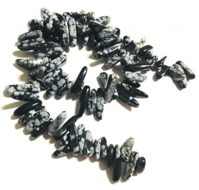 Obsidiana Nieve Hawaii Dientes (Tira)