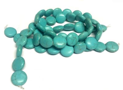 Turquesa Reconstitída Coin 15-16mm (Tira)1