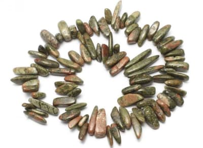 Unakite Natural Hawaiian Dientes (Tira)