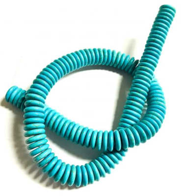 Turquesa Reconstituída Rondelle 10mm (Tira)1