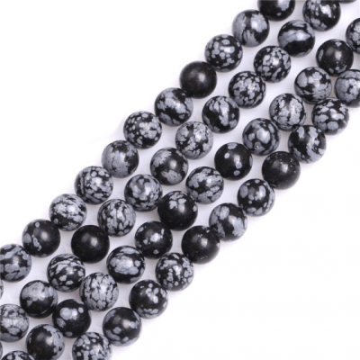 Obsidiana Nieve Redondo 12mm (Tira)